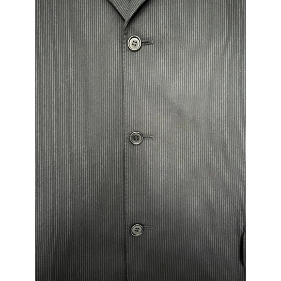 Bernini Beverly Hills Canali Wool Black Striped Suit Jacket Size 56 - Picture 4 of 11